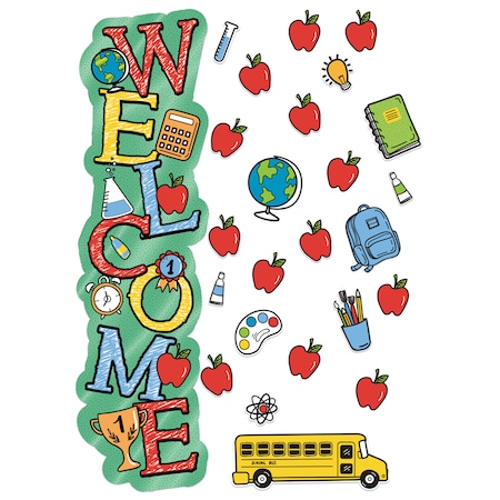 Back To School Welcome All-In-One Door Decor Kit, 40 Pieces, PK2